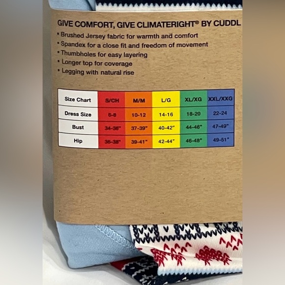 NWOT ClimateRight Cuddl Duds Brushed Jersey Base Layer 2 PC Set Size Small - Picture 11 of 11